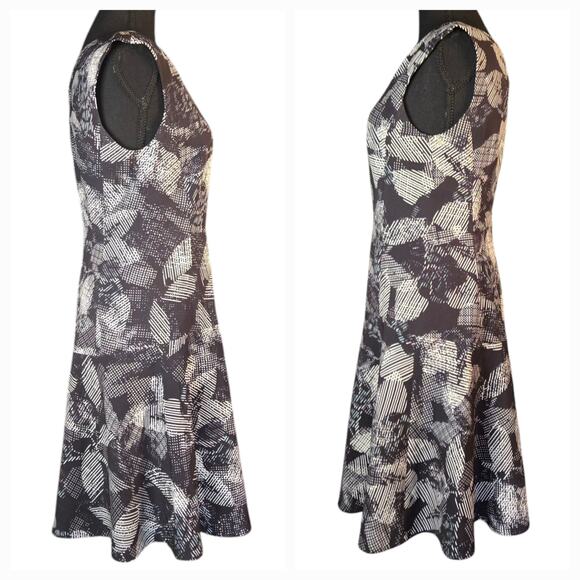Rebecca Taylor Sonic Garden Fit and Flare Dress Geometrical Print Size 6 - Picture 3 of 6